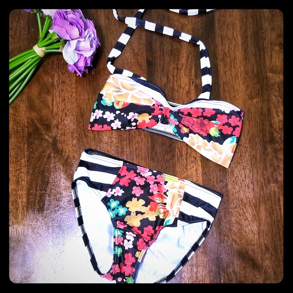 Striped Flower Bikini